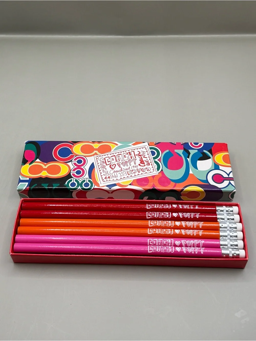 Coach Poppy Multicolor Pencils New in Box